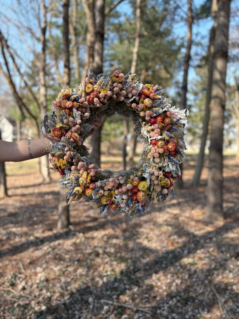 Dried Wreath-Mey Flowers - Sunny Meadows Flower Farm