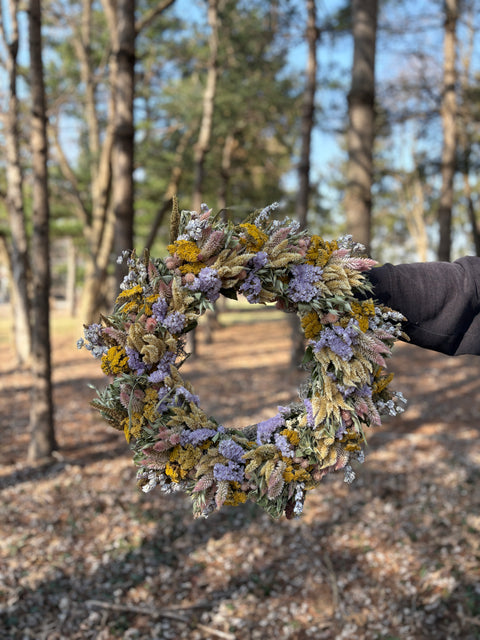 Dried Wreath-Spring Meadow - Sunny Meadows Flower Farm