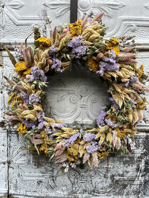 Dried Wreath-Spring Meadow - Sunny Meadows Flower Farm