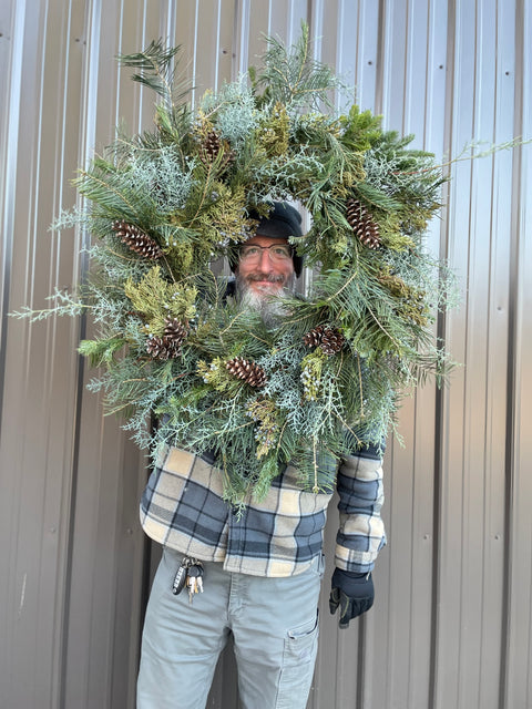 Holiday Wreath: Blue Christmas - Sunny Meadows Flower Farm