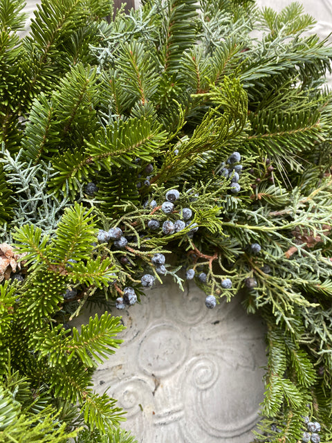 Holiday Wreath: Blue Christmas - Sunny Meadows Flower Farm