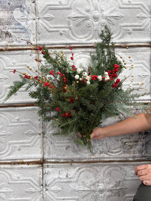 Holiday Evergreen Bouquet - Sunny Meadows Flower Farm