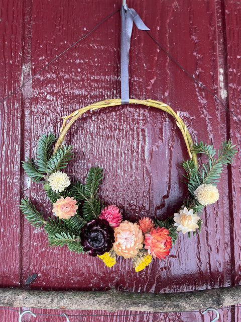 Holiday Ornament with Dried Flowers