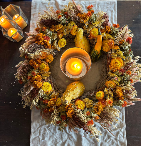 Dried Wreath-Autumnal Tones