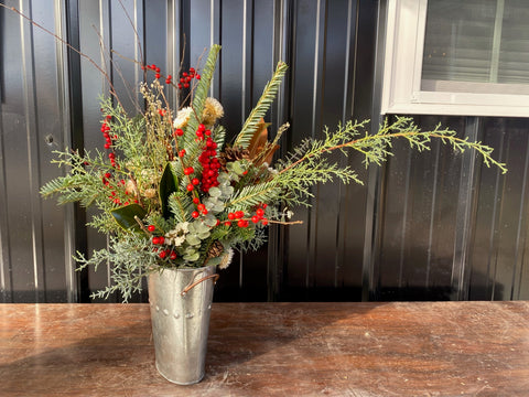 Holiday Evergreen Planter - Sunny Meadows Flower Farm