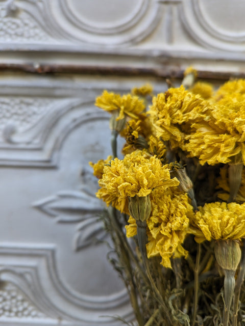 Dried Flower Bunch-Marigold Yellow