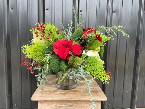 Poinsettia Vase Arrangement