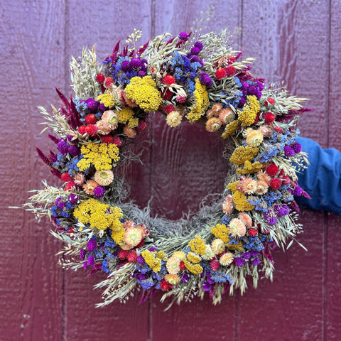 Dried Wreath-Crayon Box - Sunny Meadows Flower Farm
