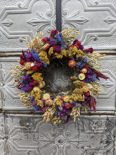 Dried Wreath-Crayon Box - Sunny Meadows Flower Farm