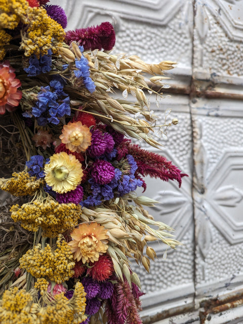 Dried Wreath-Crayon Box - Sunny Meadows Flower Farm