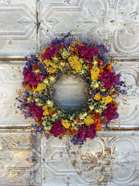 Dried Wreath-Crayon Box - Sunny Meadows Flower Farm