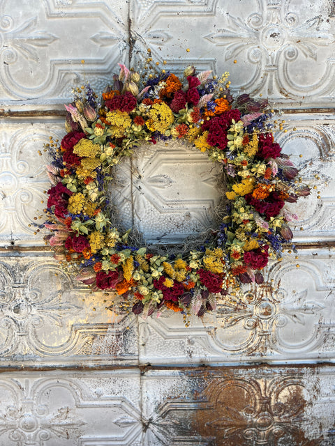 Dried Wreath-Crayon Box - Sunny Meadows Flower Farm