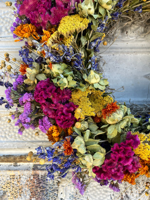 Dried Wreath-Crayon Box - Sunny Meadows Flower Farm