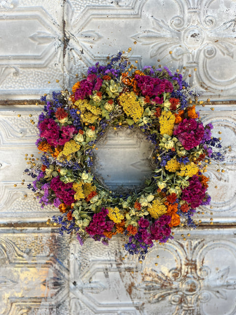 Dried Wreath-Crayon Box - Sunny Meadows Flower Farm
