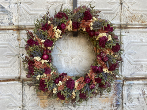 Dried Wreath-Dark & Moody - Sunny Meadows Flower Farm