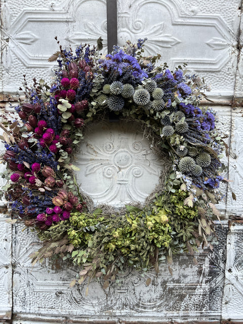 Dried Wreath-Twilight Meadow - Sunny Meadows Flower Farm