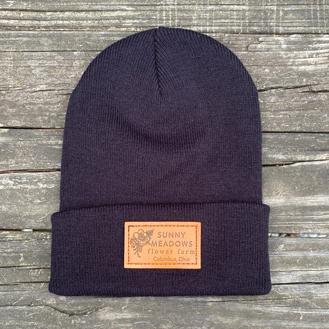 Sunny Meadows Flower Farm Black Beanie