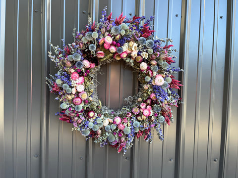 Dried Wreath-Raspberry Beret